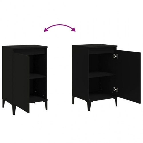 Sengeborde sæt af 2 - 40×35×70 cm i sort konstrueret træ