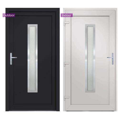 Hoveddør 108x200 cm PVC antracitgrå
