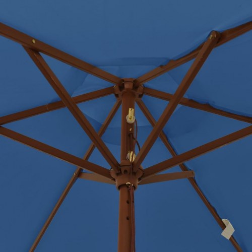 Haveparasol med træstang 196 x 231 cm - azurblå
