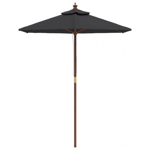 Haveparasol med træstang 196 x 231 cm - sort