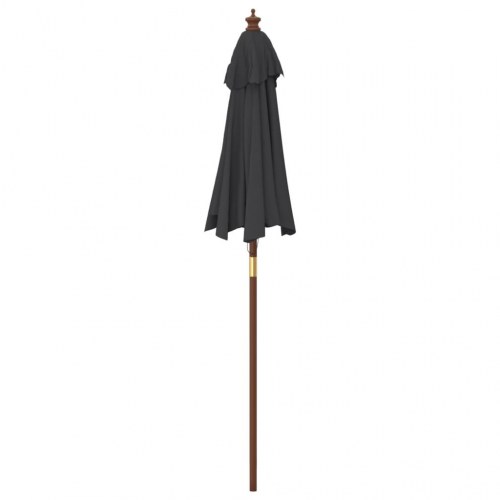 Haveparasol med træstang 196 x 231 cm - sort
