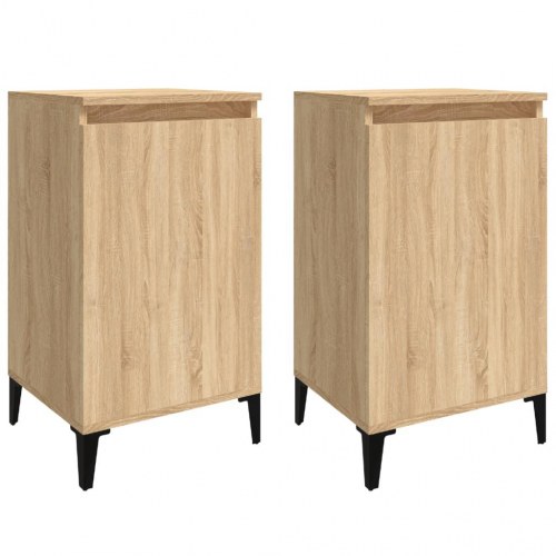 Sengeborde 2 stk. - 40×35×70 cm i konstrueret træ, sonoma-eg