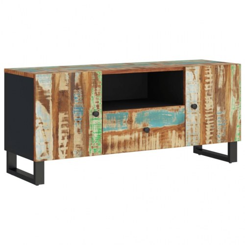 Tv-bord 105×33,5×46 cm i massivt genbrugstræ og konstrueret træ