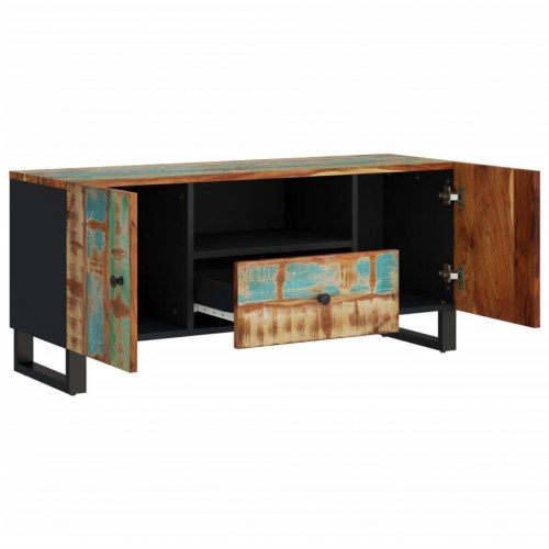 Tv-bord 105×33,5×46 cm i massivt genbrugstræ og konstrueret træ