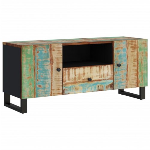 Tv-bord 105×33,5×46 cm i massivt genbrugstræ og konstrueret træ