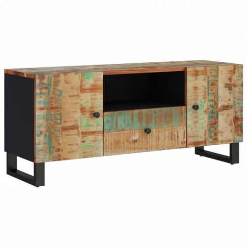 Tv-bord 105×33,5×46 cm i massivt genbrugstræ og konstrueret træ