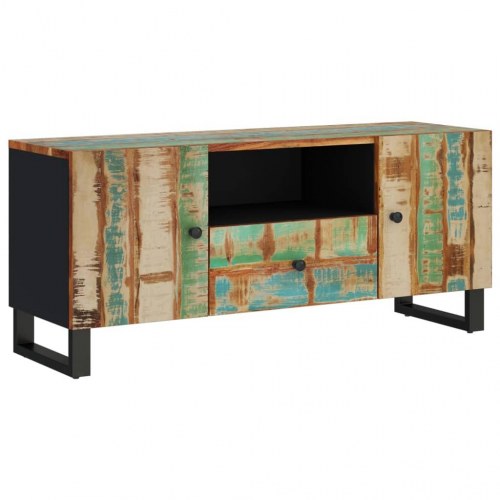 Tv-bord 105×33,5×46 cm i massivt genbrugstræ og konstrueret træ