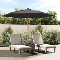Haveparasol med træstang 299x240 cm sort