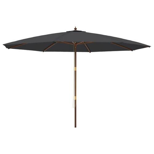 Haveparasol med træstang 400x273 cm sort