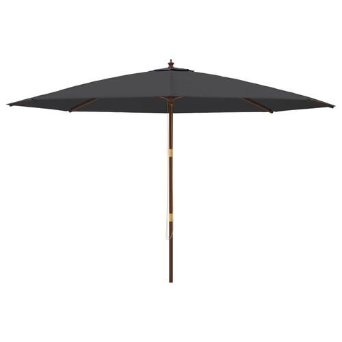 Haveparasol med træstang 400x273 cm sort
