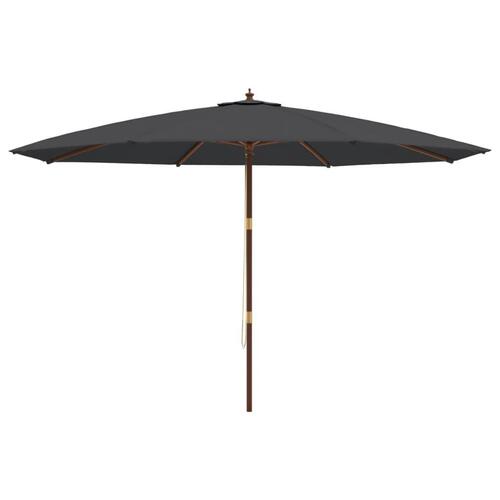 Haveparasol med træstang 400x273 cm sort