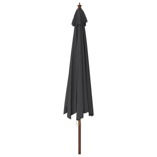 Haveparasol med træstang 400x273 cm sort