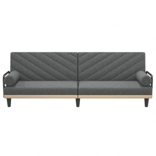 Sovesofa med armlæn stof mørkegrå