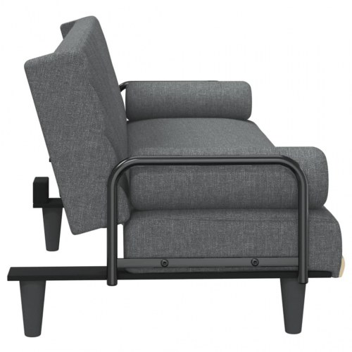 Sovesofa med armlæn stof mørkegrå