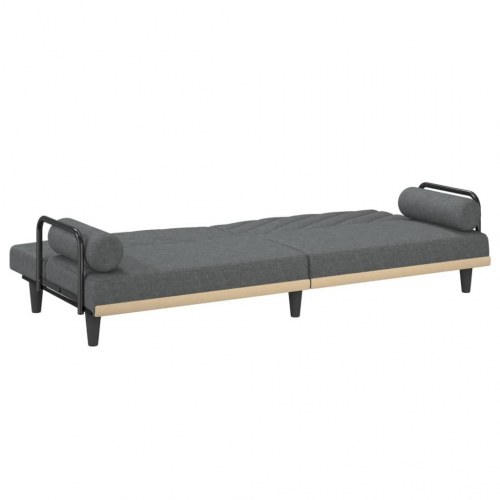 Sovesofa med armlæn stof mørkegrå
