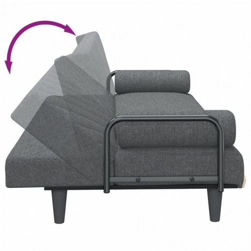 Sovesofa med armlæn stof mørkegrå