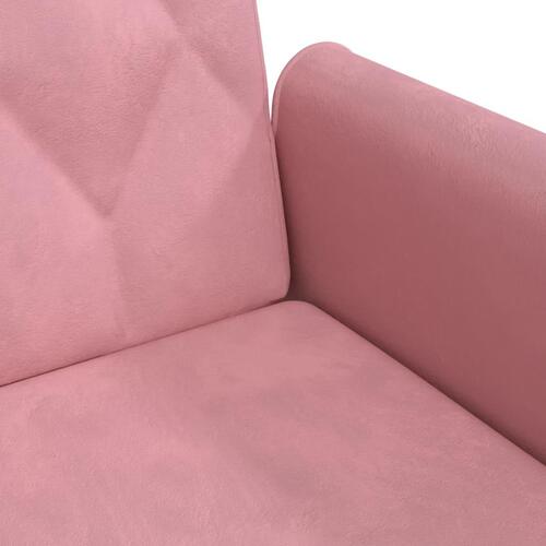 Sovesofa med armlæn velour lyserød