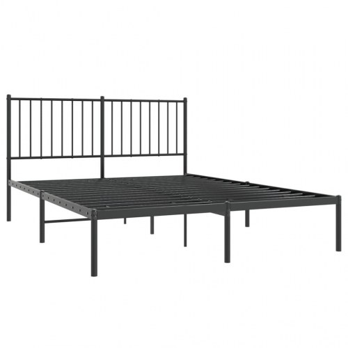Sengeramme med sengegavl 135 x 190 cm - sort