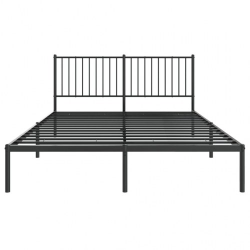 Sengeramme med sengegavl 150 x 200 cm metal - sort