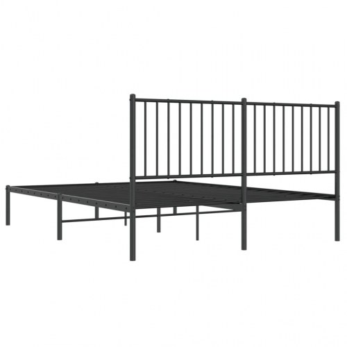 Sengeramme med sengegavl 150 x 200 cm metal - sort