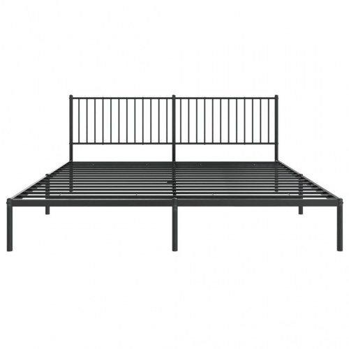 Sengeramme med sengegavl 193×203 cm - metal, sort