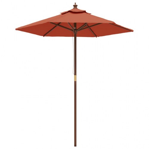 Haveparasol med træstang 196 x 231 cm - terracotta