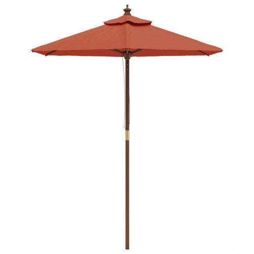 Haveparasol med træstang 196 x 231 cm - terracotta