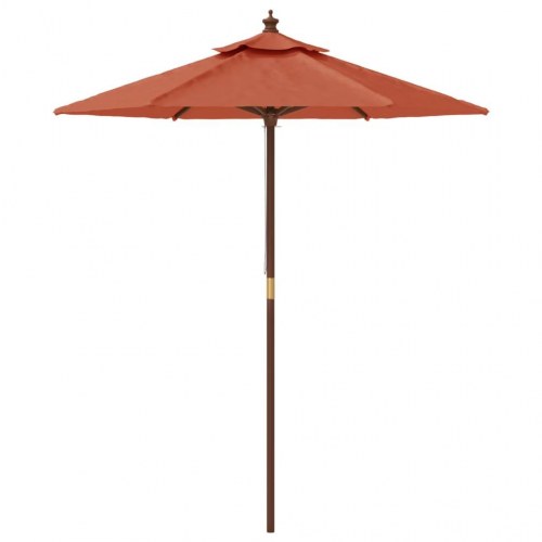 Haveparasol med træstang 196 x 231 cm - terracotta