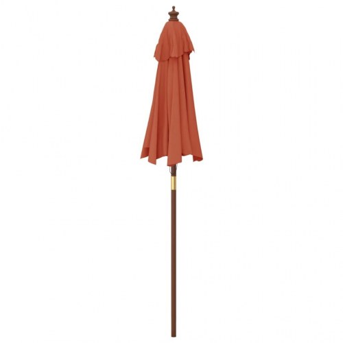 Haveparasol med træstang 196 x 231 cm - terracotta
