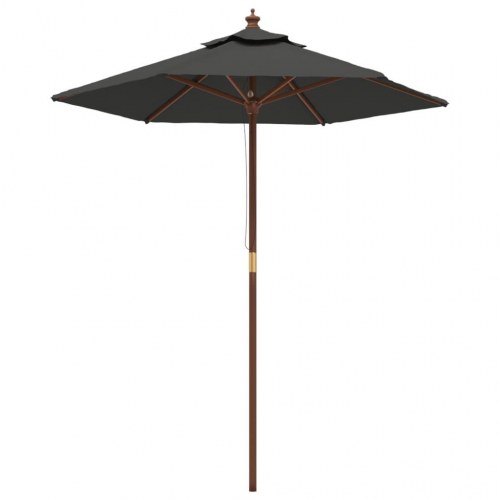 Haveparasol med træstang 196 x 231 cm - antracitgrå