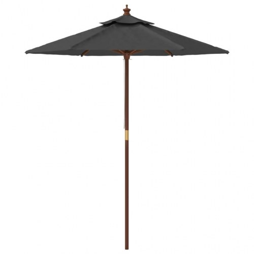 Haveparasol med træstang 196 x 231 cm - antracitgrå