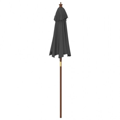 Haveparasol med træstang 196 x 231 cm - antracitgrå