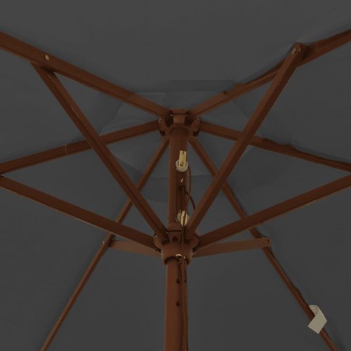 Haveparasol med træstang 196 x 231 cm - antracitgrå
