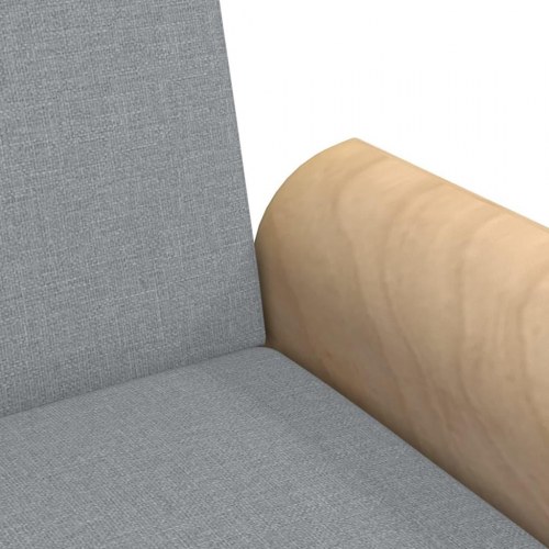 Sovesofa med armlæn i stof - lysegrå, justerbart ryglæn