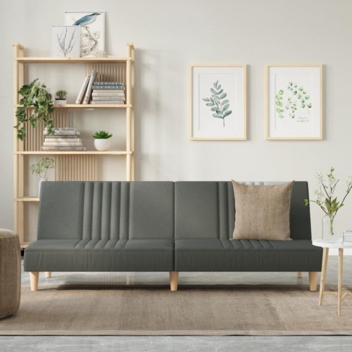 Sovesofa i stof - mørkegrå, justerbart ryglæn