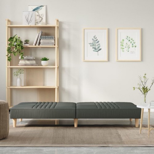 Sovesofa i stof - mørkegrå, justerbart ryglæn