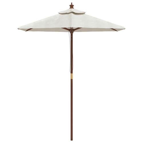 Haveparasol med træstang 196x231 cm sandfarvet