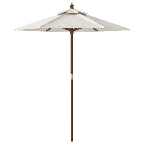 Haveparasol med træstang 196x231 cm sandfarvet