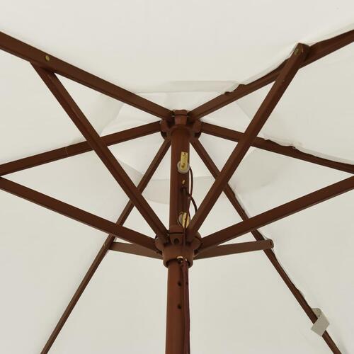 Haveparasol med træstang 196x231 cm sandfarvet