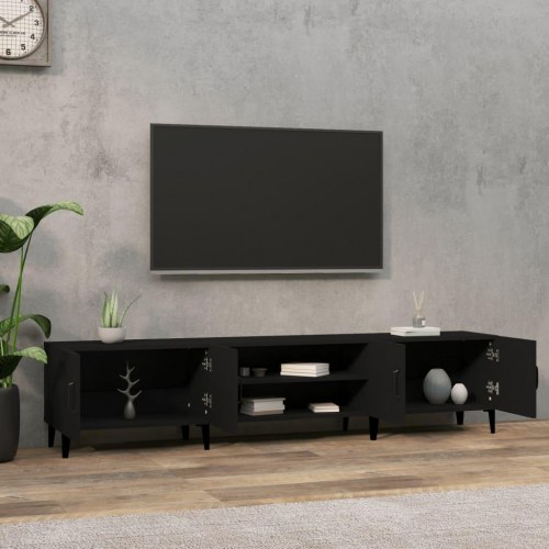 Tv-bord i sort konstrueret træ - 180 × 31,5 × 40 cm