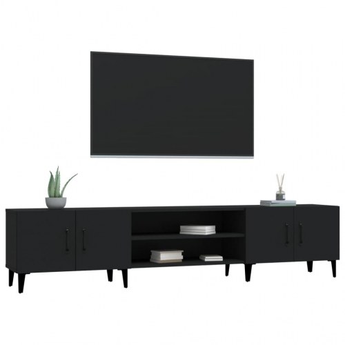 Tv-bord i sort konstrueret træ - 180 × 31,5 × 40 cm