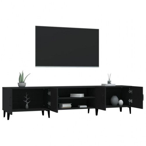 Tv-bord i sort konstrueret træ - 180 × 31,5 × 40 cm
