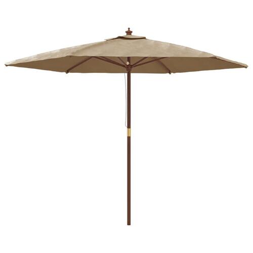 Haveparasol med træstang 299x240 cm gråbrun