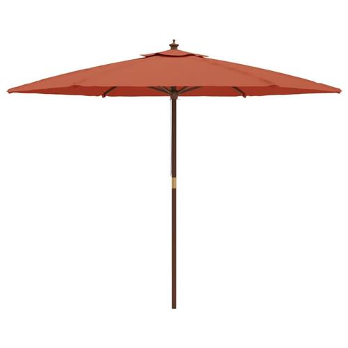 Haveparasol med træstang 299x240 cm terrakotta
