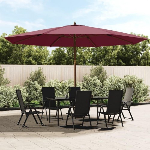 Haveparasol med træstang 400 × 273 cm - bordeaux