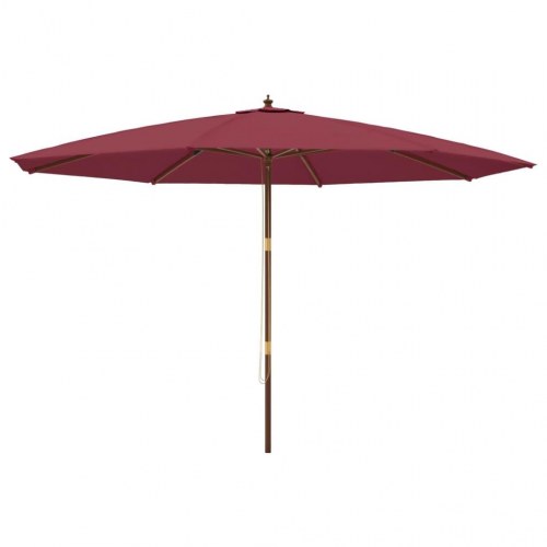 Haveparasol med træstang 400 × 273 cm - bordeaux