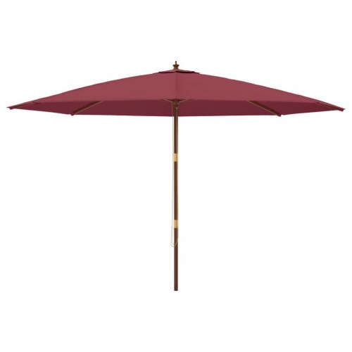 Haveparasol med træstang 400 × 273 cm - bordeaux