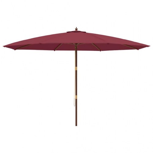 Haveparasol med træstang 400 × 273 cm - bordeaux