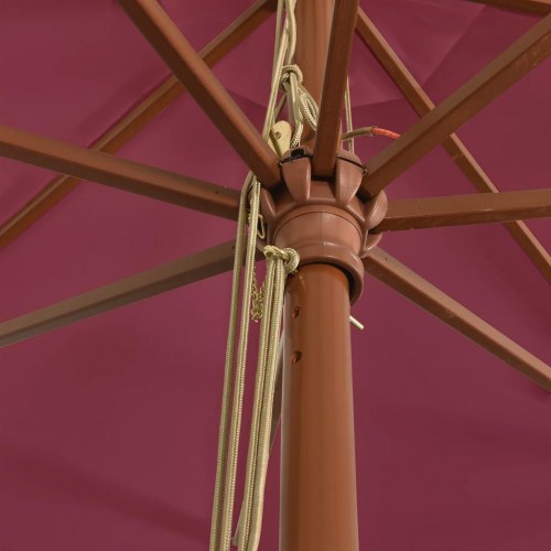 Haveparasol med træstang 400 × 273 cm - bordeaux