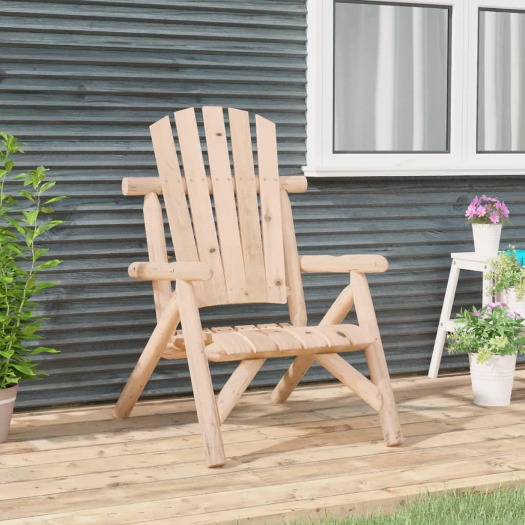 Havestol i massivt grantræ 68 x 68 x 103 cm - Adirondack loungestol